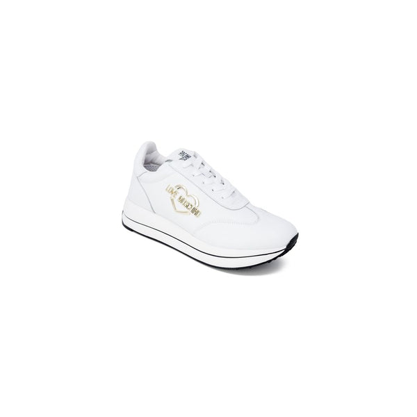 Love Moschino White Leather Low Top Sneakers