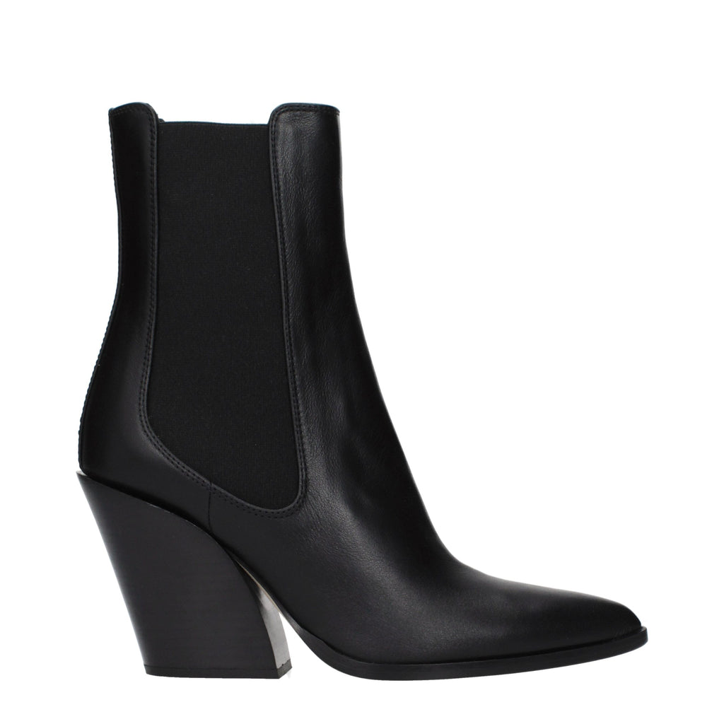 Jimmy Choo Black Leather Ankle Boots