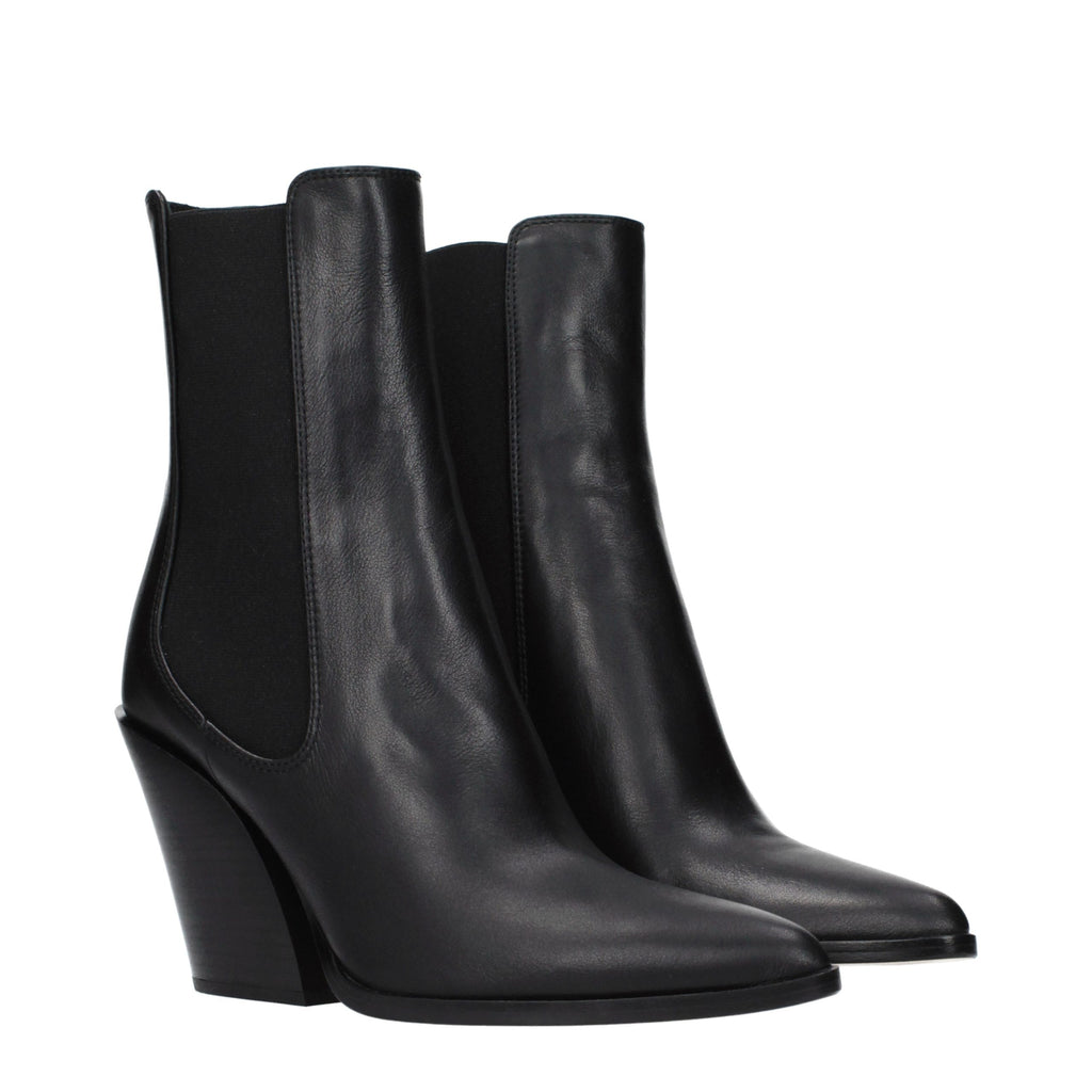 Jimmy Choo Black Leather Ankle Boots