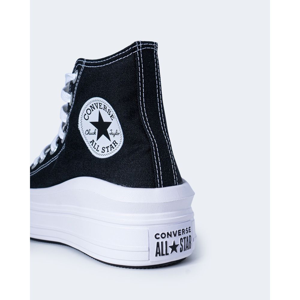 Converse Black Cotton Platform Sneakers