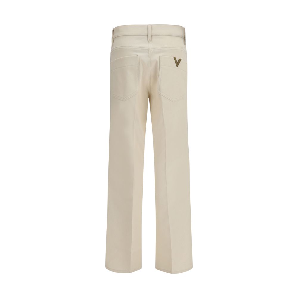 Valentino Beige Cotton Flared Jeans
