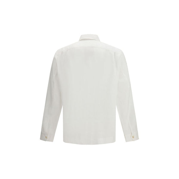 Brunello Cucinelli White Linen Dress Shirt