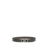 Ferragamo Black Calf Leather Bos Taurus Regular Belt