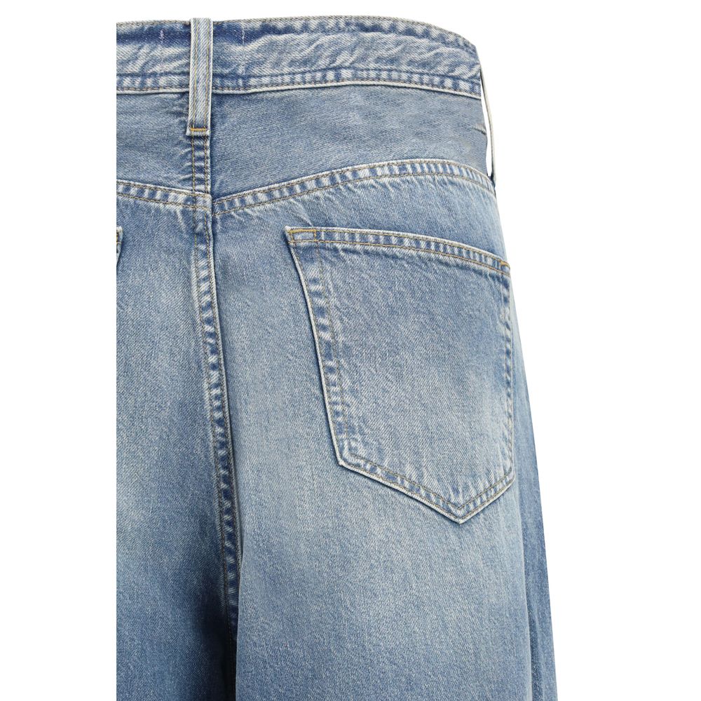 Haikure Blue Cotton Relaxed Fit Jeans