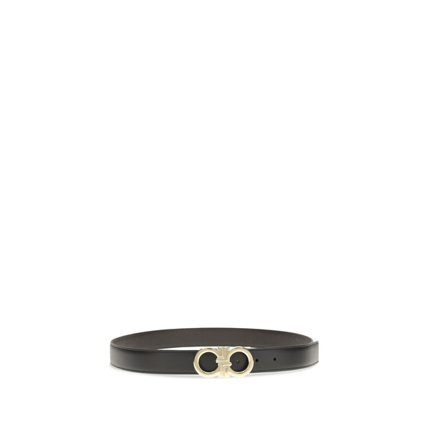 Ferragamo Black Calf Leather Bos Taurus Regular Belt