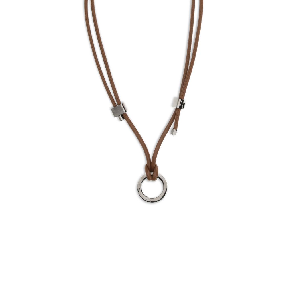 Brunello Cucinelli Brown Calf Leather Bos Taurus Glasses (Frames)