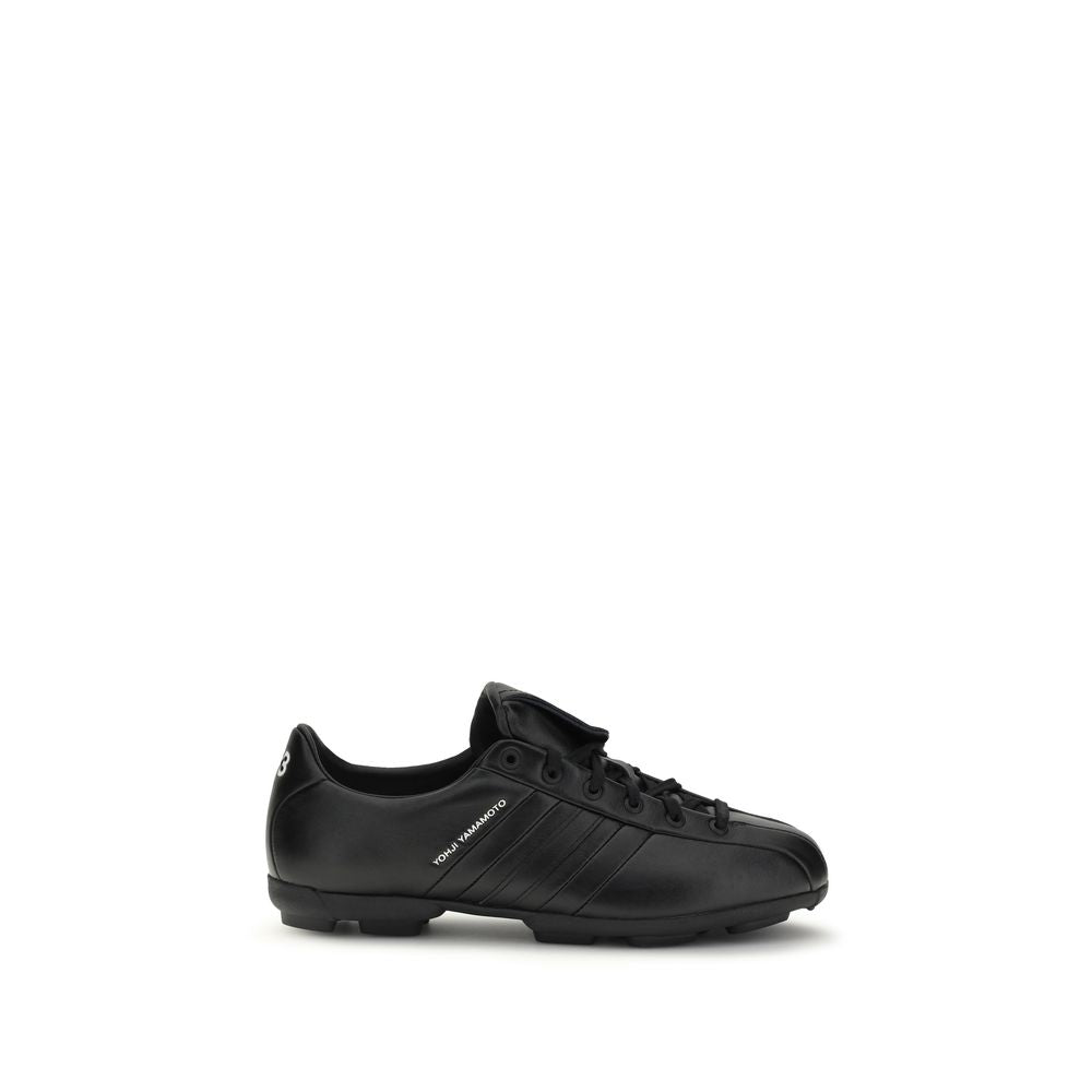 Y-3 Black Calf Leather Bos Taurus Athletic Sneakers