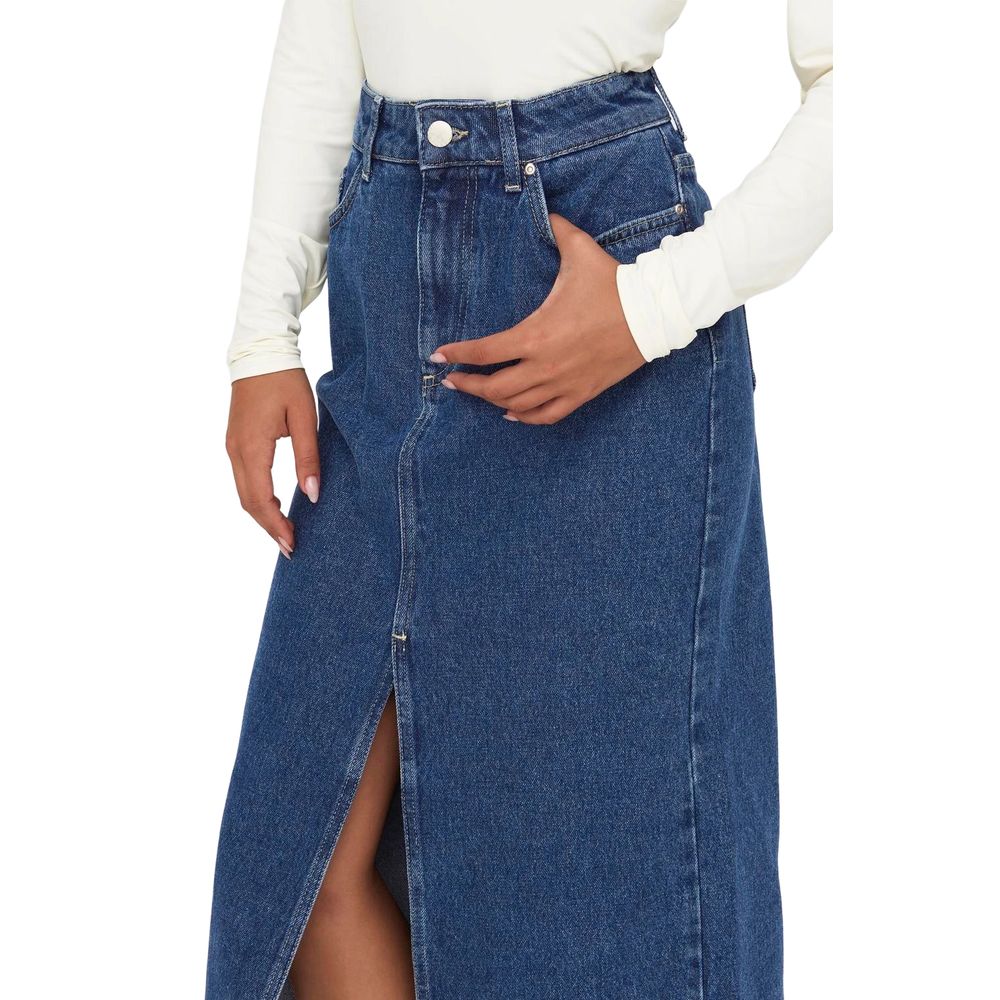 Only Blue Cotton Long Skirt