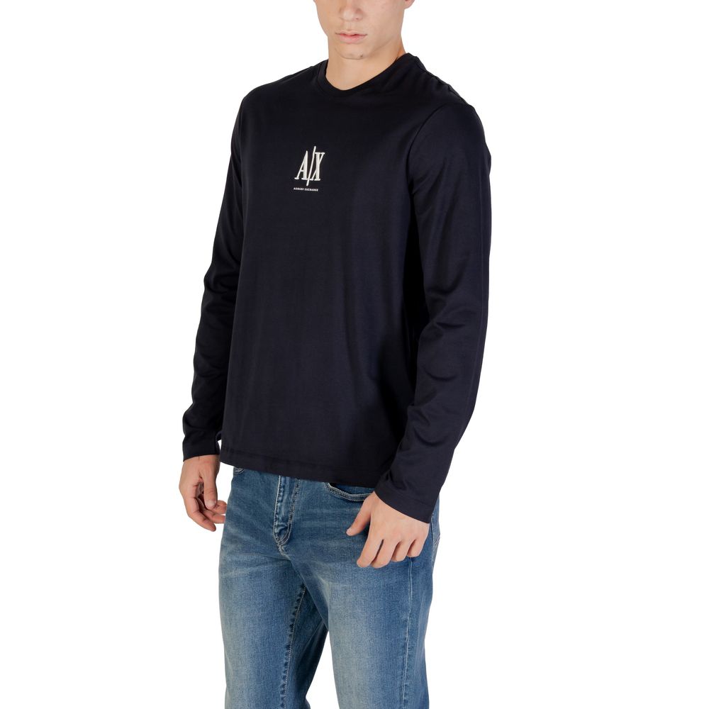 Armani Exchange Blue Cotton Long Sleeve T-Shirt