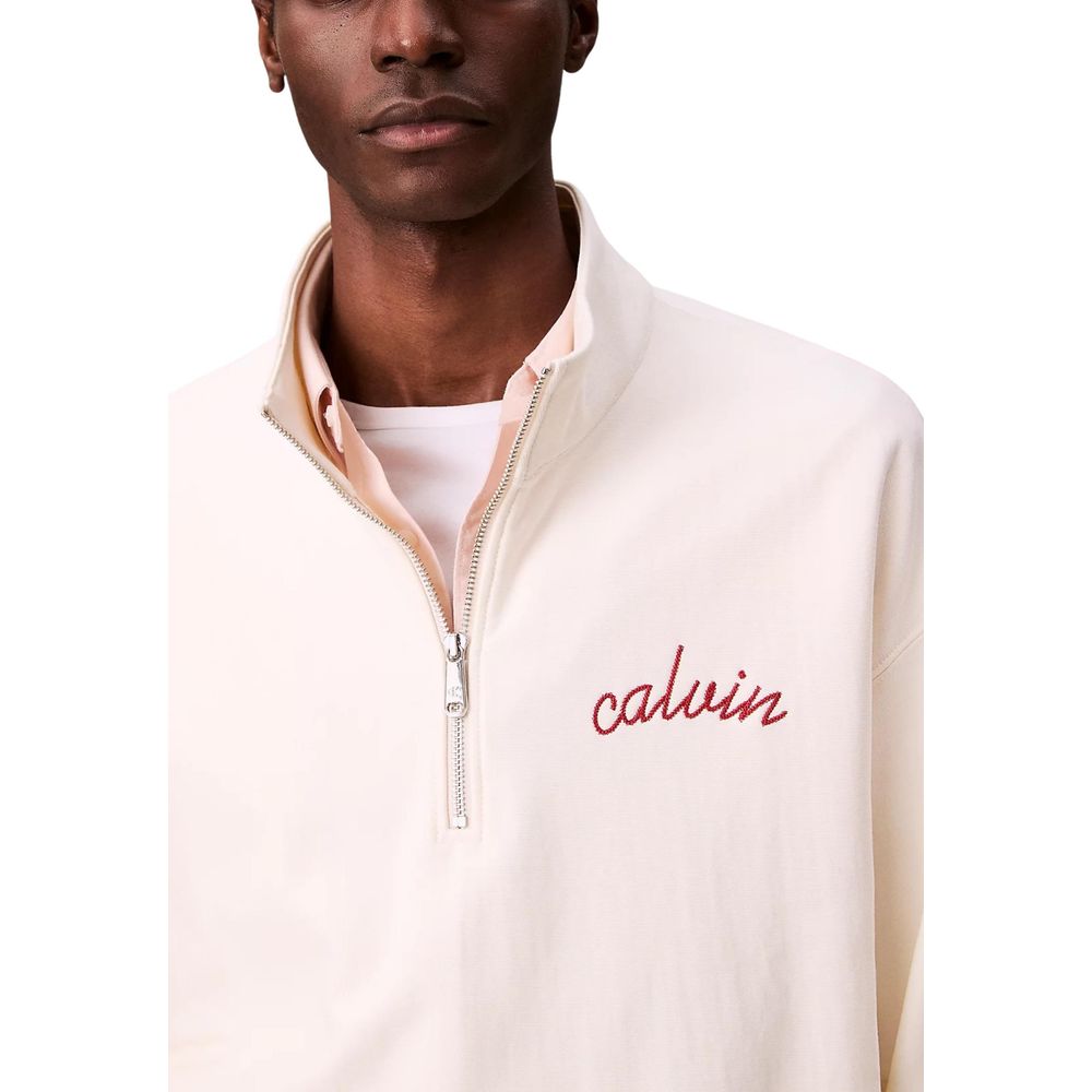 Calvin Klein Jeans White Cotton Sweatshirt