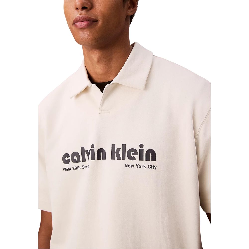 Calvin Klein Jeans White Cotton Polo Shirt