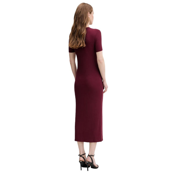 Calvin Klein Jeans Bordeaux Modal Long Dress