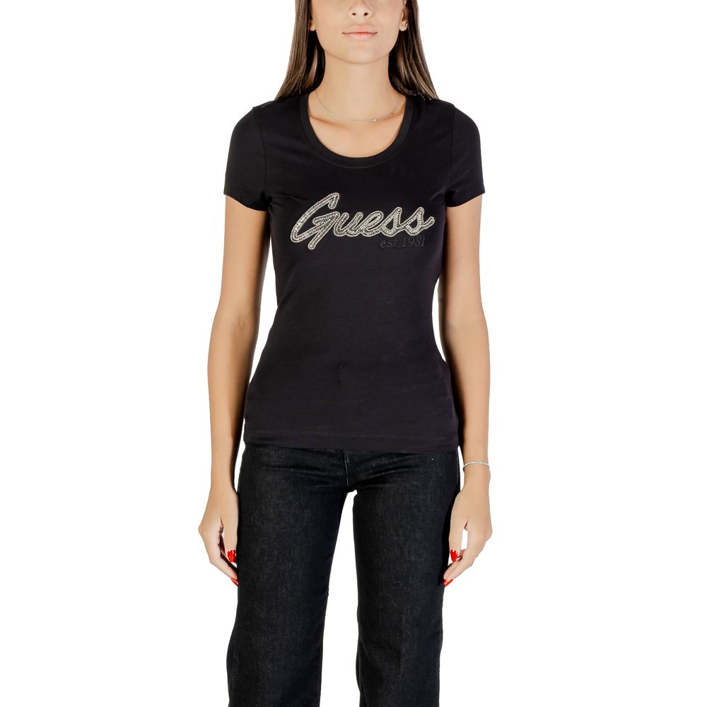 Guess Black Cotton T-Shirt