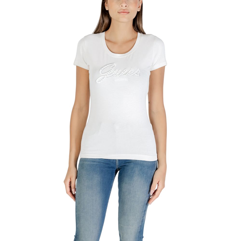 Guess White Cotton T-Shirt