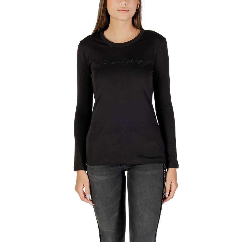 Armani Exchange Black Cotton Long Sleeve T-Shirt