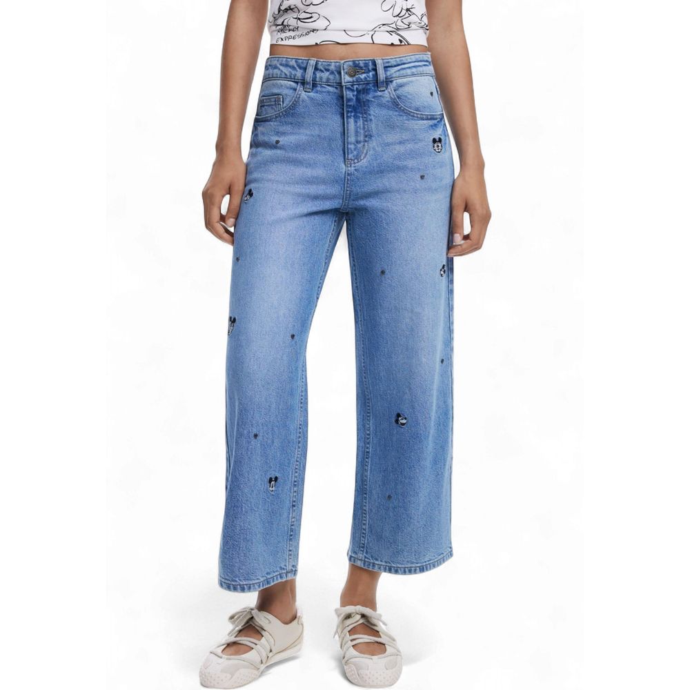 Desigual Blue Cotton Bootcut Jeans