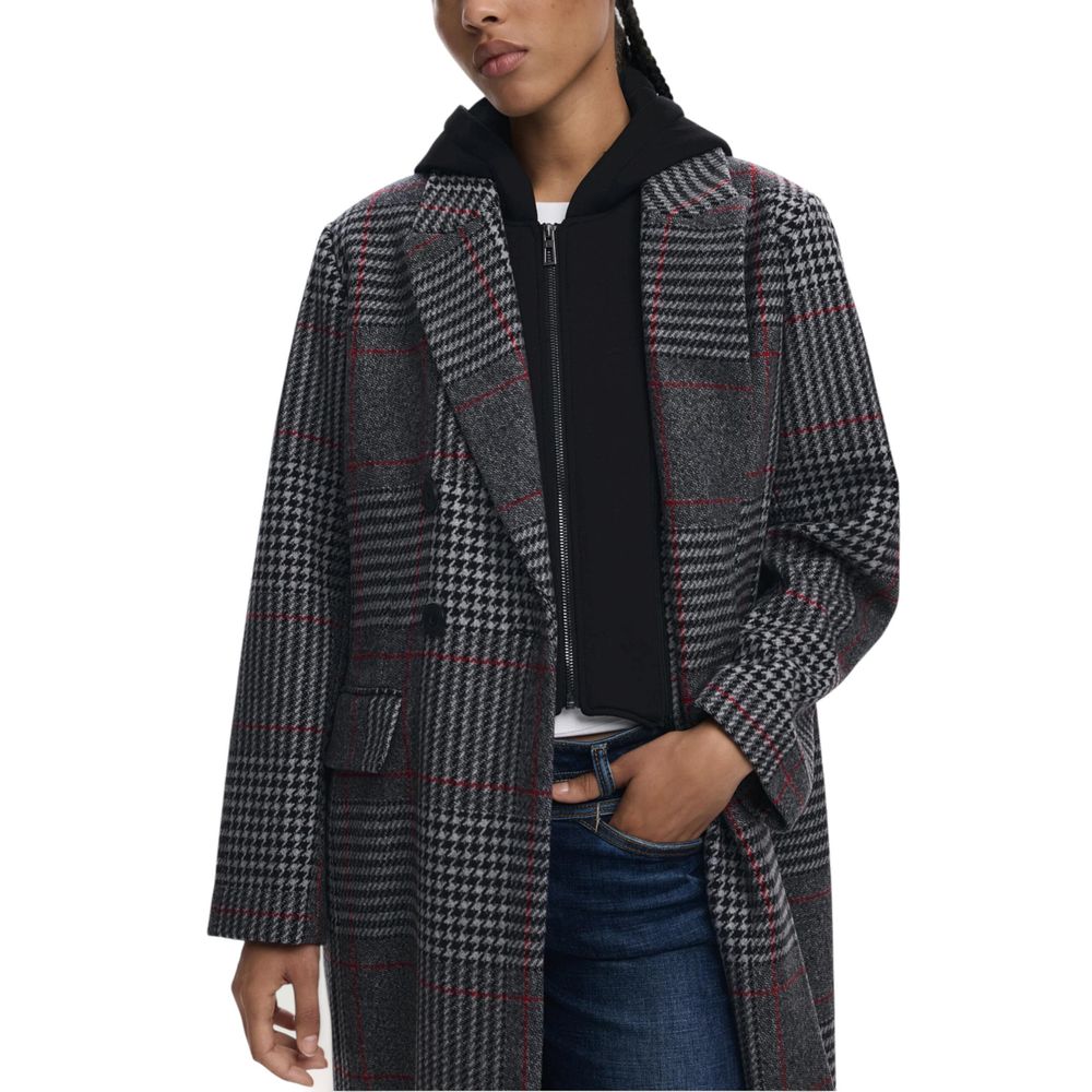 Desigual Gray Polyester Coat