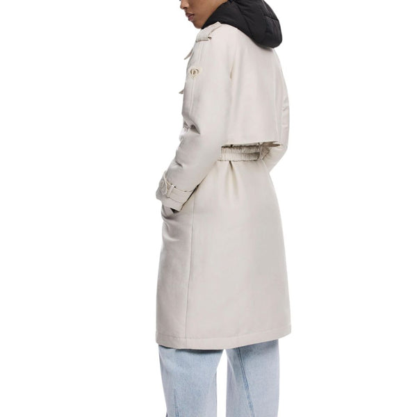 Desigual Cream Polyester Coat