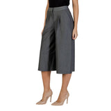 ICHI Gray Polyester Cropped Pants