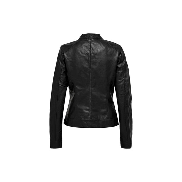 Only Black Polyester Biker Jacket