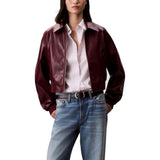 Calvin Klein Jeans Bordeaux Polyethylene Leather Jacket