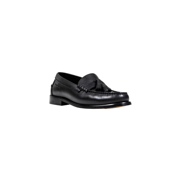 Tommy Hilfiger Black Leather Slip-On Loafers
