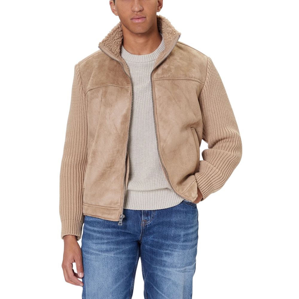 Guess Beige Viscose Biker Jacket