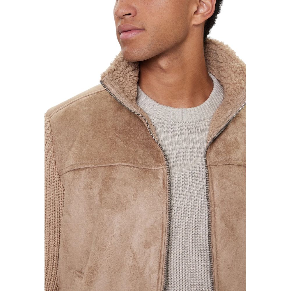 Guess Beige Viscose Biker Jacket
