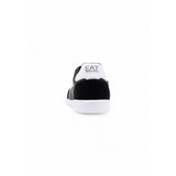 EA7 Emporio Armani Black And White Leather Athletic Sneakers