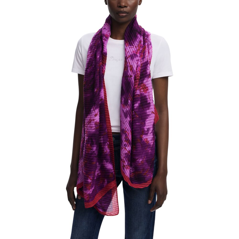 Desigual Purple Polyester Foulard
