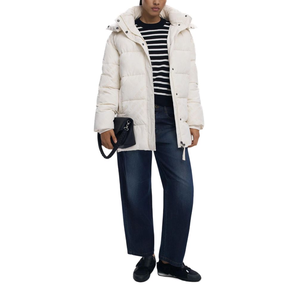 Desigual Cream Polyester Coat