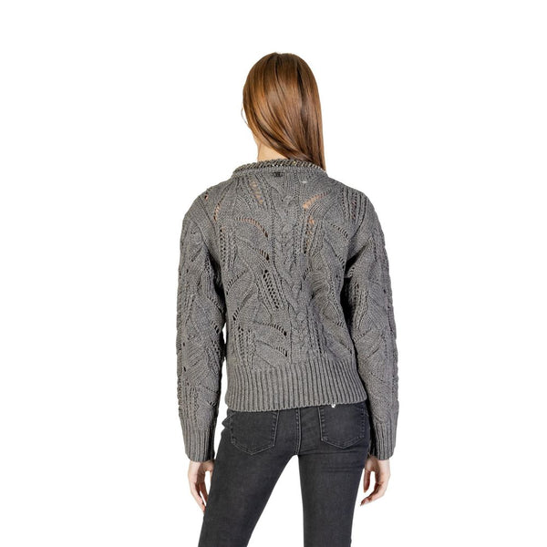 Liu Jo Gray Marabou Sweatshirt