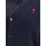 Ami Paris Blue Wool Oves Aries Cardigan
