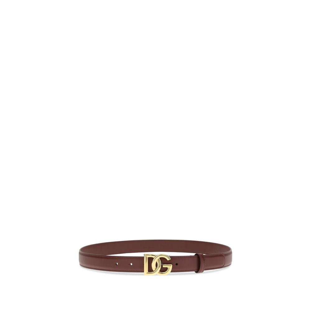 Dolce & Gabbana Bordeaux Calf Leather Bos Taurus Regular Belt