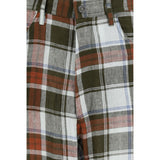 MARBELL Red Linen Casual Pants