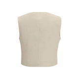 P.A.R.O.S.H. Beige Viscose Sleeveless Jacket