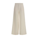 Max Mara Pure Beige Polyamide Flared Pants