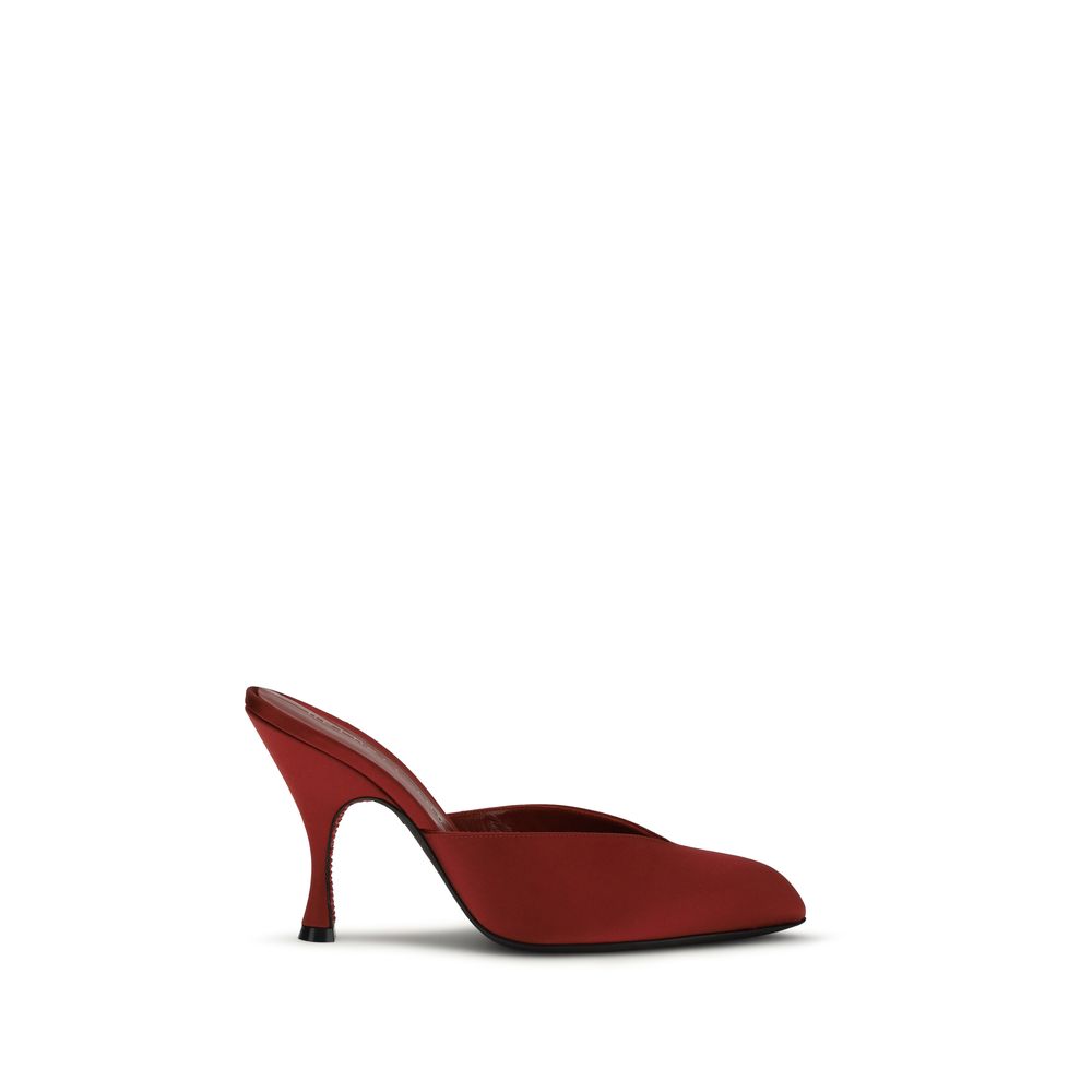 Herbert Levine Red Silk Mules