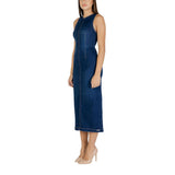 Colcci Blue Cotton Long Dress