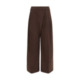 Ganni Brown Elastane Casual Pants