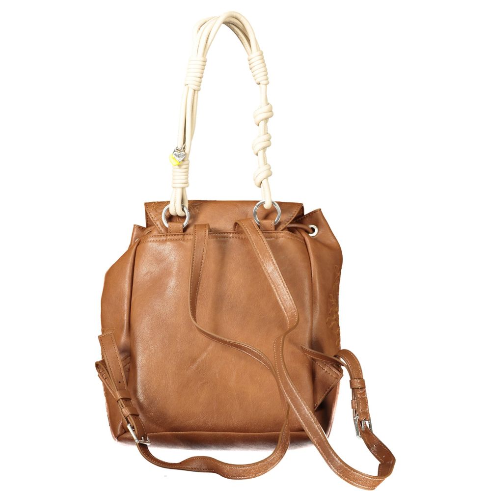 Desigual Marrone Poliuretano Women Backpack
