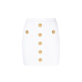 Balmain White Polyester Mini Skirt