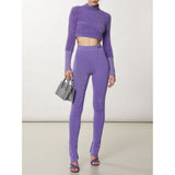 Patrizia Pepe Purple Lyocell Leggings