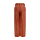 Brunello Cucinelli Red Linen Casual Pants