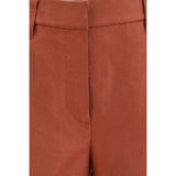 Brunello Cucinelli Red Linen Casual Pants