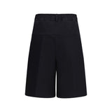 GCDS Black Cotton Bermuda Shorts