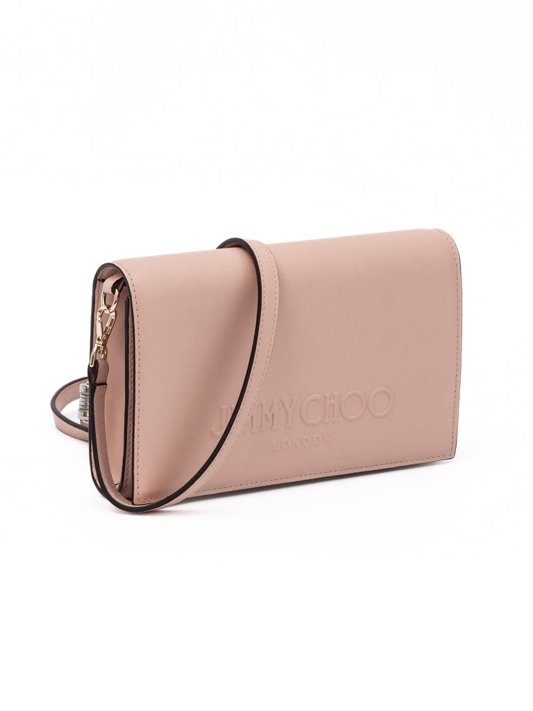 Jimmy Choo Podwer Pink Avenue Leather Shoulder Strap Bag
