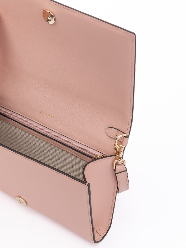 Jimmy Choo Podwer Pink Avenue Leather Shoulder Strap Bag