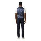 Mulish Blue Polyester Three-Piece Suit