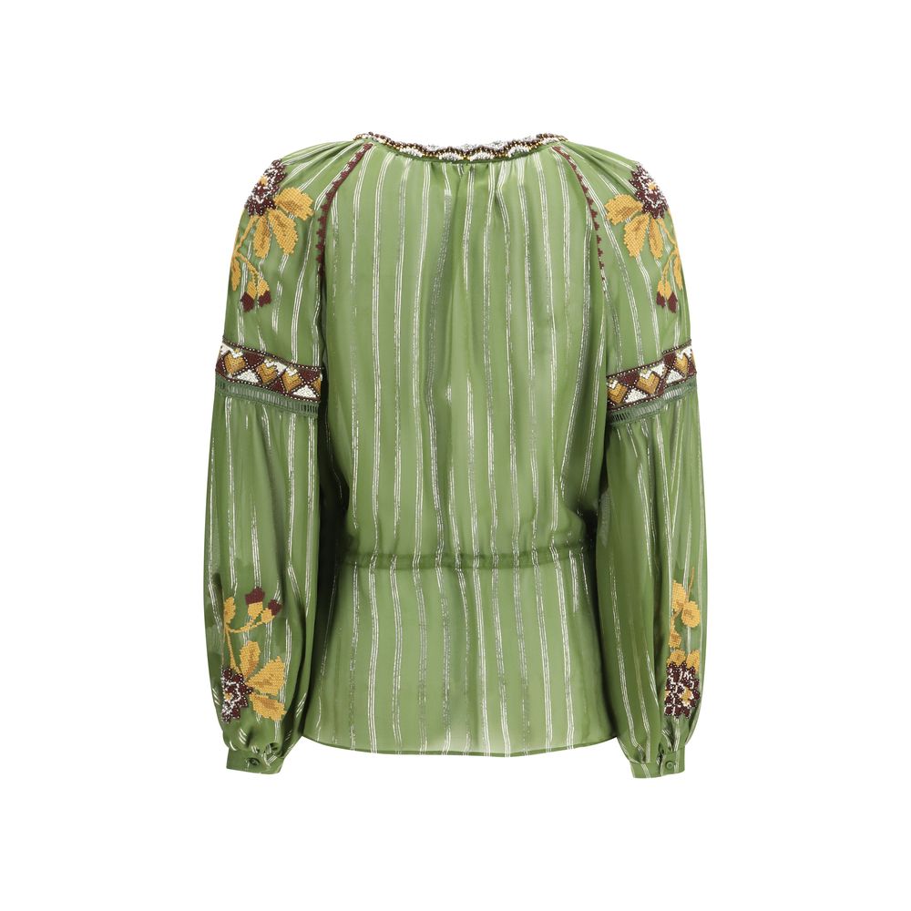 Valentino Bicolor Silk Shirt